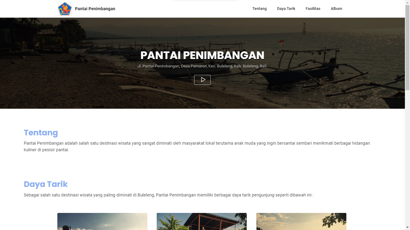 website destinasi wisata pantai penimbangan