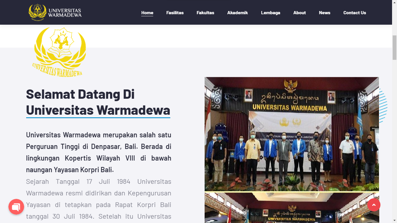 website universitas warmadewa